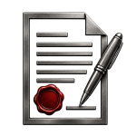 Signed document with a wax seal icon, representing Procurement and Contract Management