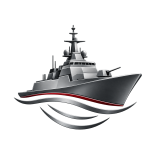 Metallic naval vessel symbol representing Phinteq’s maritime engineering, assurance, safety and test experience.