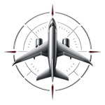 Metallic aircraft and navigation symbol representing Phinteq’s aviation engineering, assurance and test experience.